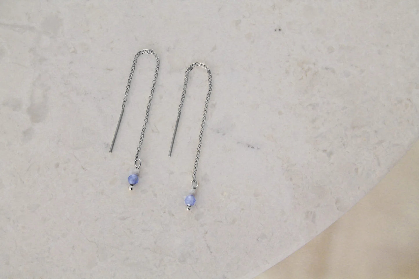 Threader Oorbellen Howliet & Blauwe Aventurijn