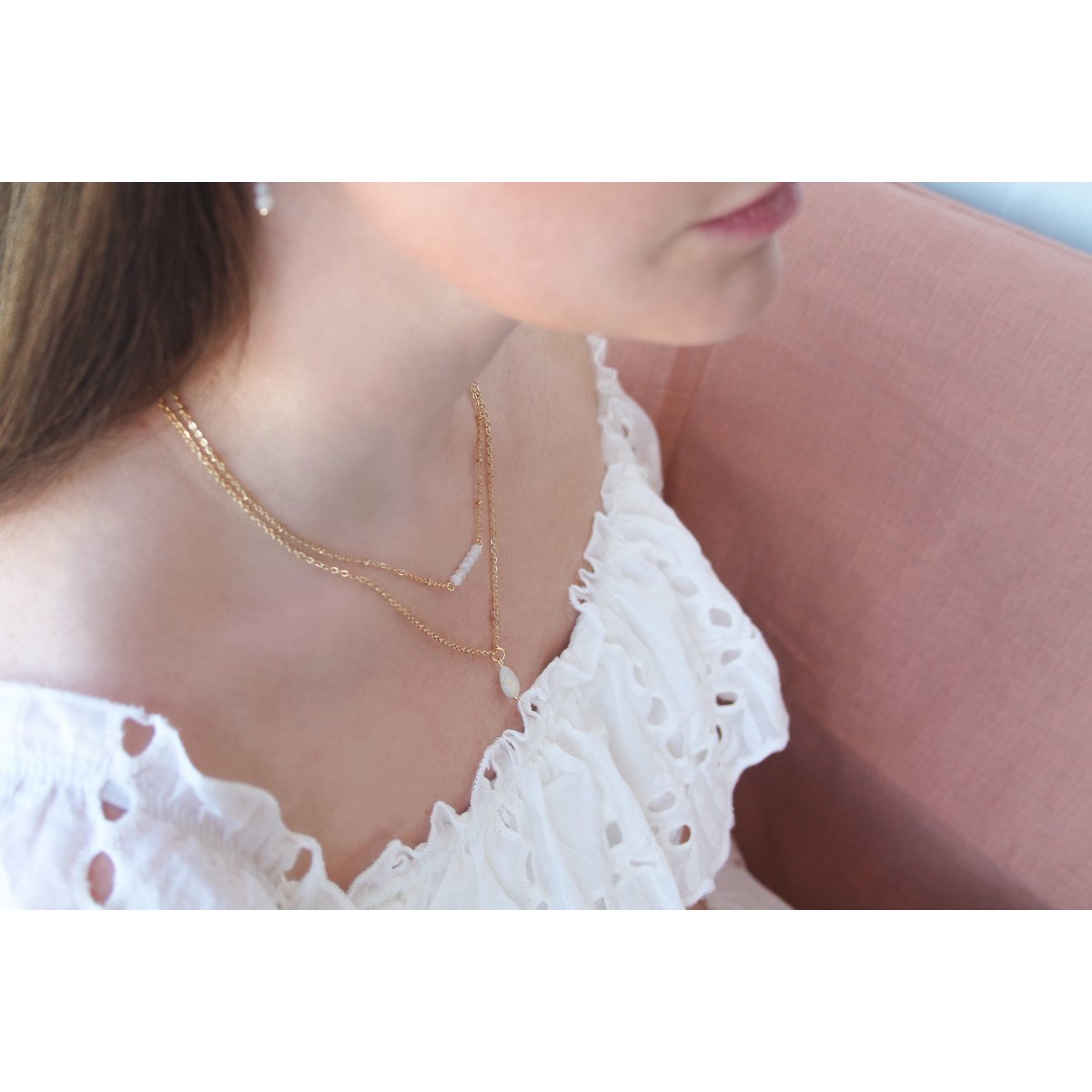 Ketting Maansteen Hanger